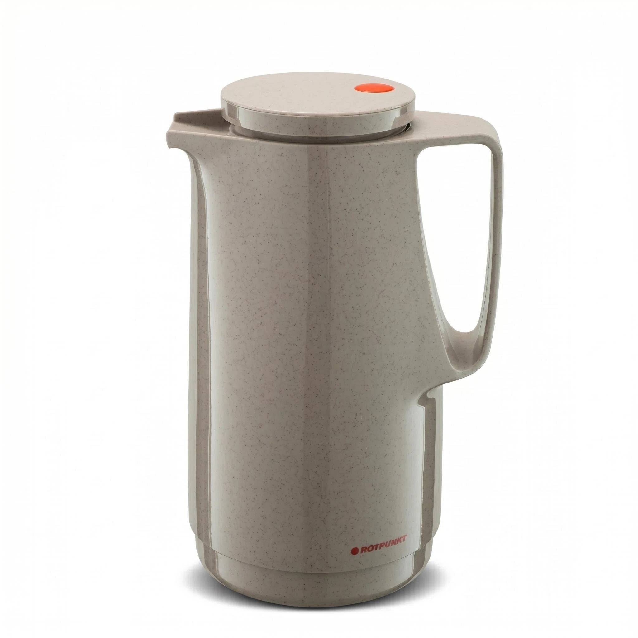 ROTPUNKT Isolierkanne 1L - 760 Maxima - Warm & Kalt Doppelnutzung - Glaskaraffe, BPA-frei - Beige