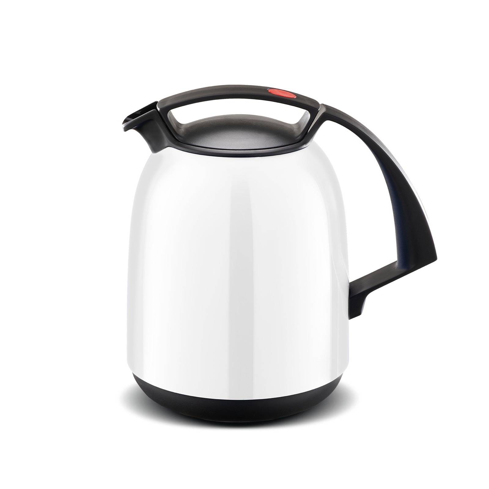 ROTPUNKT Isolierkanne 1L - 810 FAY - Glaskaraffe BPA-frei - Für Tee und Kaffee - Weiß