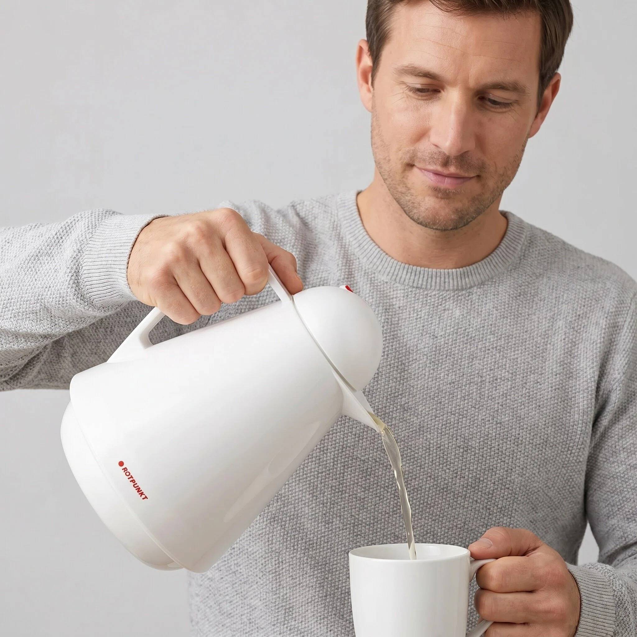 ROTPUNKT Isolierkanne 1L - Sylke 880 - Warm & Kalt Doppelnutzung - Elfenbein