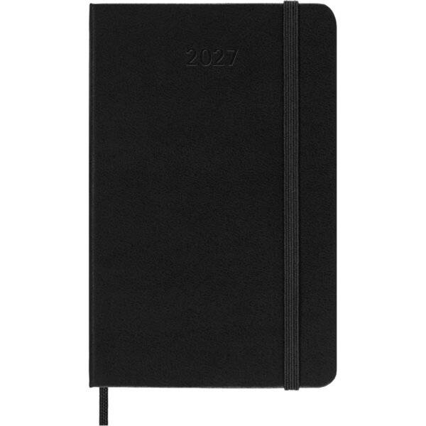 Wochenkalender 12 Monate Pocket A6 1 Woche/Seiten horizontal fester Einband schwarz 2027
