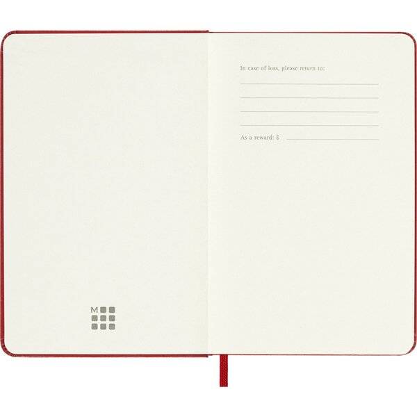Wochenkalender 12 Monate Pocket A6 1 Woche/Seiten horizontal fester Einband scharlachrot 2027