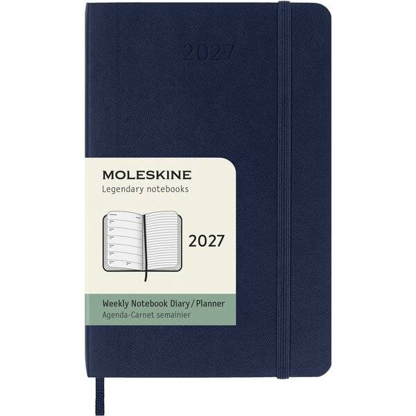 Wochenkalender 12 Monate Pocket A6 1 Woche/Seiten horizontal weicher Einband saphir 2027