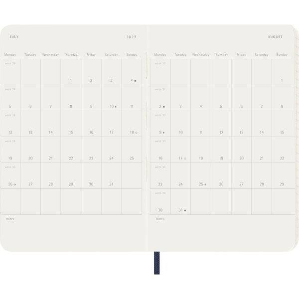 Wochenkalender 12 Monate Pocket A6 1 Woche/Seiten horizontal weicher Einband saphir 2027