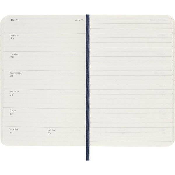 Wochenkalender 12 Monate Pocket A6 1 Woche/Seiten horizontal weicher Einband saphir 2027