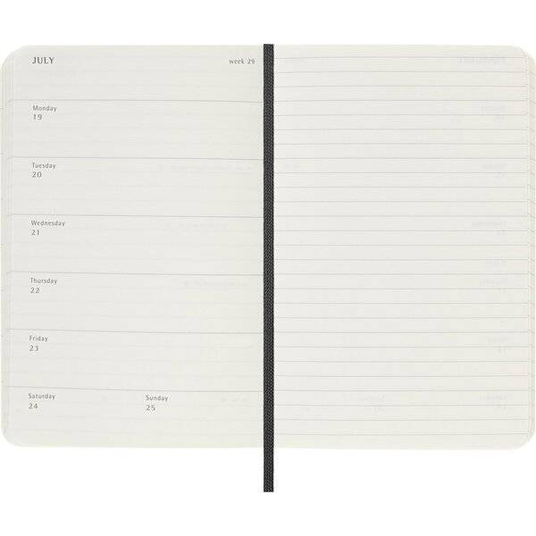 Wochenkalender 12 Monate Pocket A6 1 Woche/Seiten horizontal weicher Einband schwarz 2027