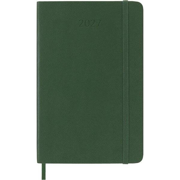 Wochenkalender 12 Monate Pocket A6 1 Woche/Seiten horizontal weicher Einband myrtengrün 2027