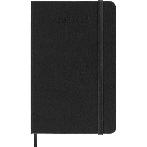 Wochenkalender 18 Monate Pocket A6 1 Woche/Seiten horizontal fester Einband schwarz 2026/2027