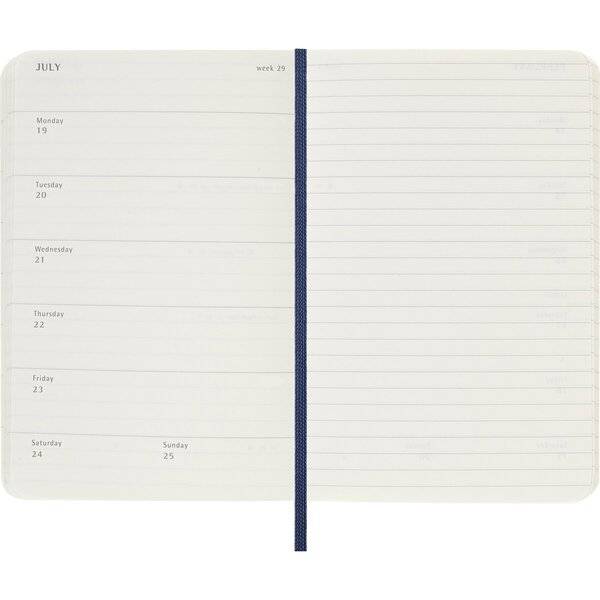 Wochenkalender 18 Monate Pocket A6 1 Woche/Seiten horizontal weicher Einband saphir 2026/2027