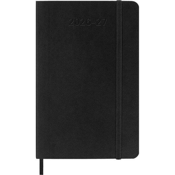 Wochenkalender 18 Monate Pocket A6 1 Woche/Seiten horizontal weicher Einband schwarz 2026/2027