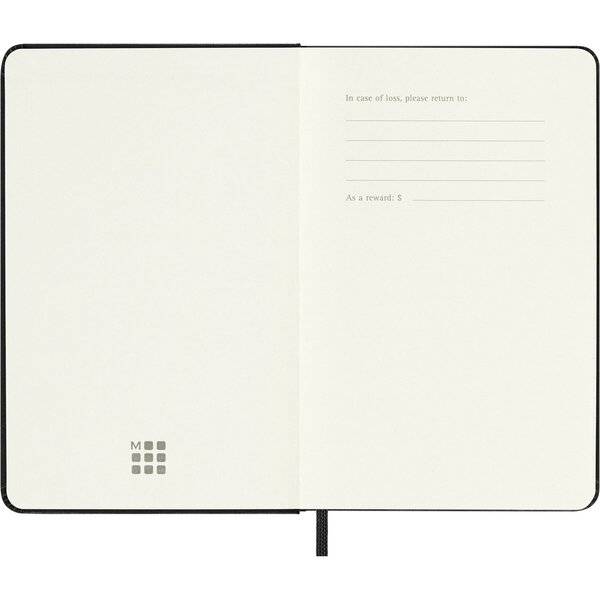 Wochenkalender 18 Monate Pocket A6 1 Woche/2 Seiten horizontal fester Einband schwarz 2026/2027