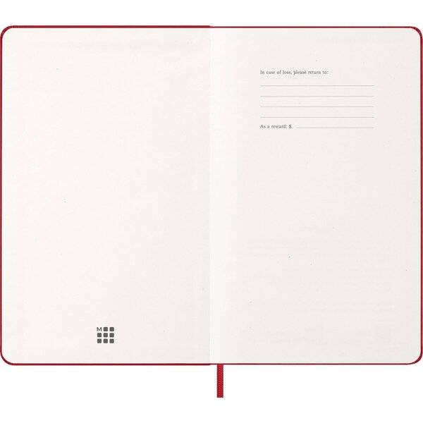 Wochenkalender 12 Monate Large A5 1 Woche/Seiten horizontal fester Einband scharlachrot 2027
