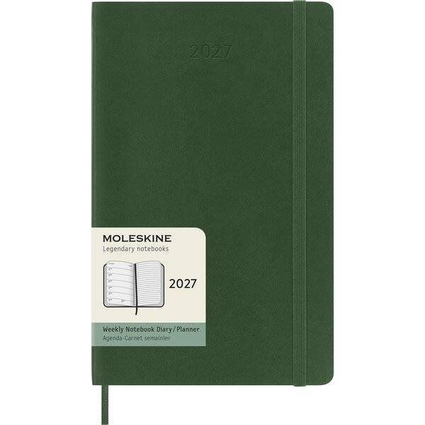 Wochenkalender 12 Monate Large A5 1 Woche/Seiten horizontal weicher Einband myrtengrün 2027
