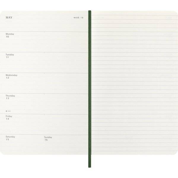 Wochenkalender 12 Monate Large A5 1 Woche/Seiten horizontal weicher Einband myrtengrün 2027