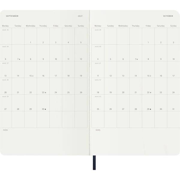 Wochenkalender 18 Monate Large A5 1 Woche/Seiten horizontal weicher Einband saphir 2026/2027