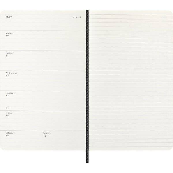 Wochenkalender 18 Monate Large A5 1 Woche/Seiten horizontal weicher Einband schwarz 2026/2027