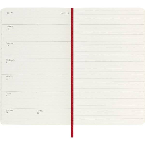 Wochenkalender 18 Monate Large A5 1 Woche/Seiten horizontal weicher Einband scharlachrot 2026/2027