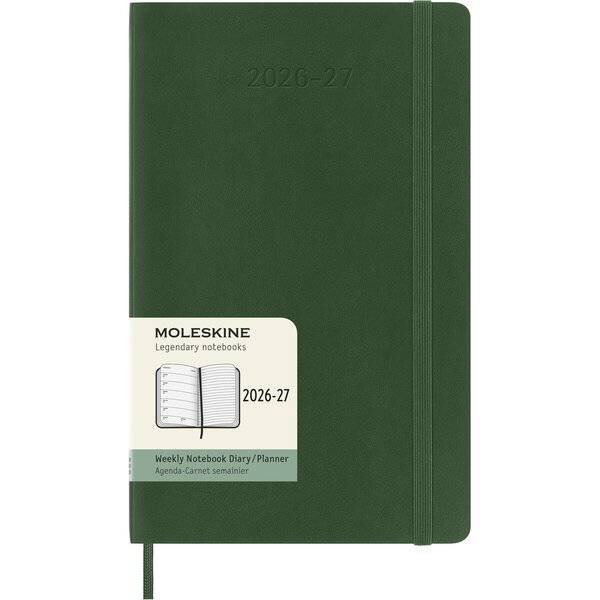 Wochenkalender 18 Monate Large A5 1 Woche/Seiten horizontal weicher Einband myrtengrün 2026/2027