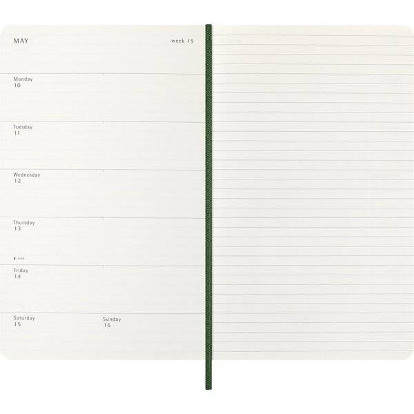 Wochenkalender 18 Monate Large A5 1 Woche/Seiten horizontal weicher Einband myrtengrün 2026/2027