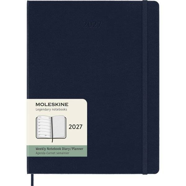Wochenkalender 12 Monate XL 1 Woche/Seiten horizontal fester Einband saphir 2027