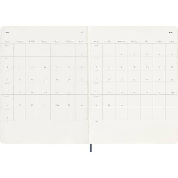 Wochenkalender 12 Monate XL 1 Woche/Seiten horizontal weicher Einband saphir 2027