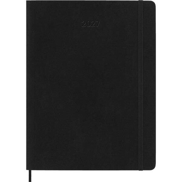 Wochenkalender 12 Monate XL 1 Woche/Seiten horizontal weicher Einband schwarz 2027