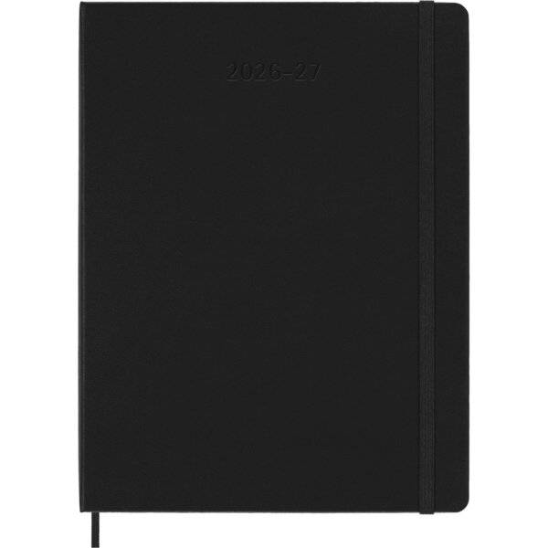 Wochenkalender 18 Monate XL 1 Woche/Seiten horizontal fester Einband schwarz 2026/2027