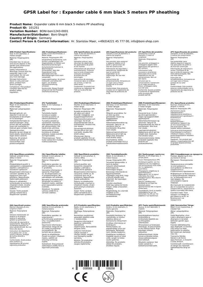 Expanderseil 6 mm Schwarz 5 Meter Gummiseil Planenseil