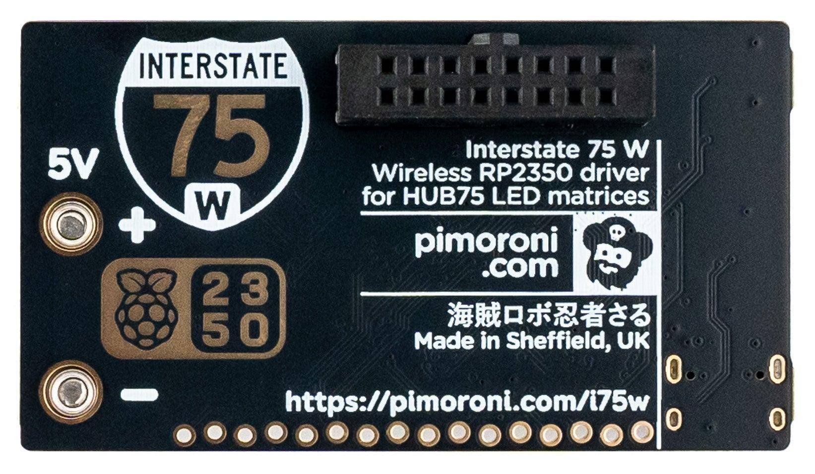 Pimoroni Interstate 75W RGB LED Matrix-Treiberboard, RP2350A, HUB75, WiFi Bluetooth, USB-C, 3,3V-5V