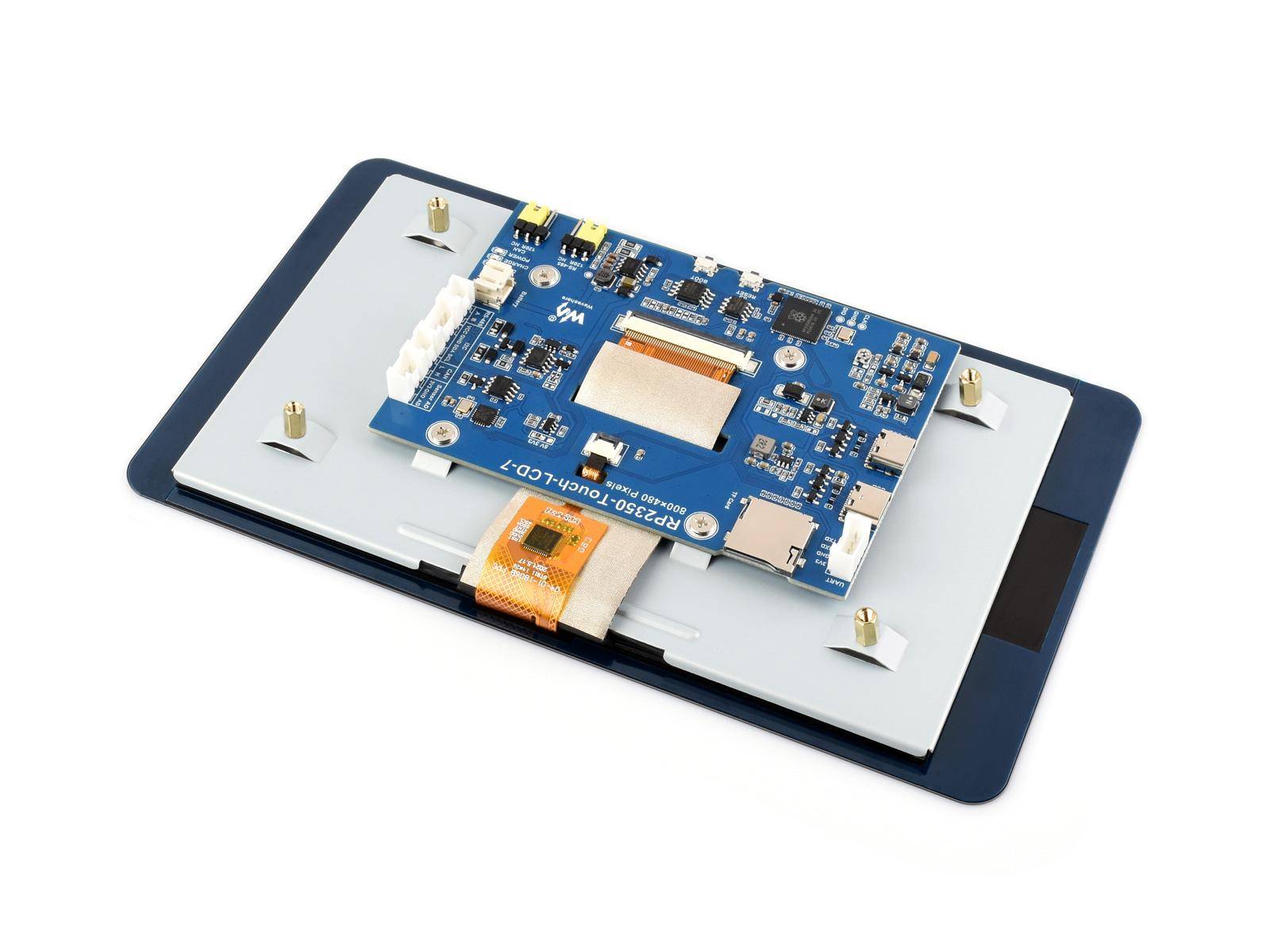 Waveshare RP2350-LCD-7 Entwicklungsboard 7" LCD 800x480, RISC-V, Dual-Core 150MHz, 16MB Flash, USB-C - Auswahl: mit Touch