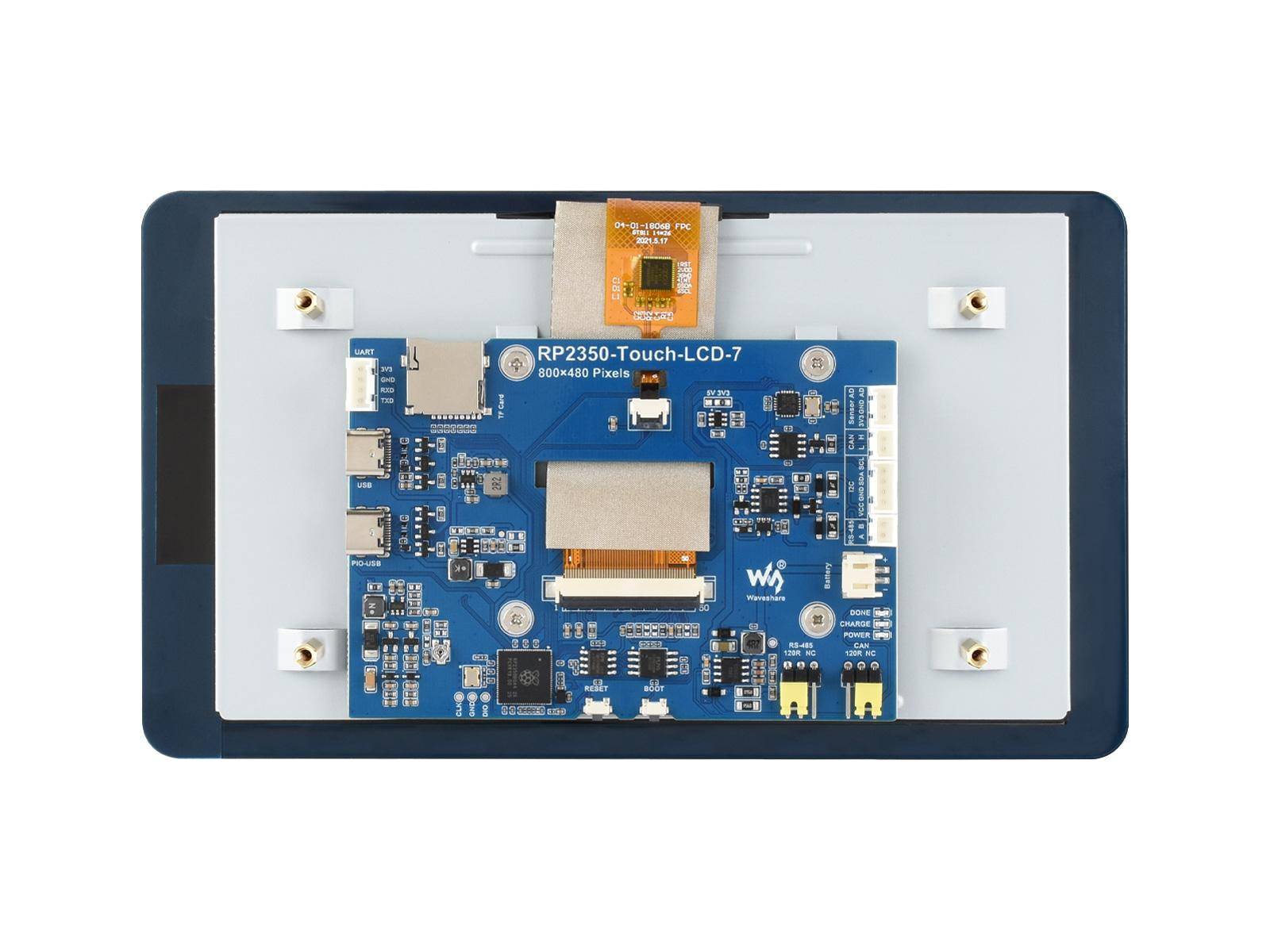 Waveshare RP2350-LCD-7 Entwicklungsboard 7" LCD 800x480, RISC-V, Dual-Core 150MHz, 16MB Flash, USB-C - Auswahl: mit Touch