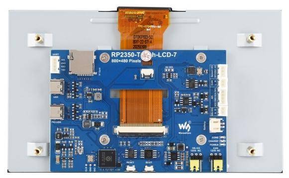Waveshare RP2350-LCD-7 Entwicklungsboard 7" LCD 800x480, RISC-V, Dual-Core 150MHz, 16MB Flash, USB-C - Auswahl: ohne Touch