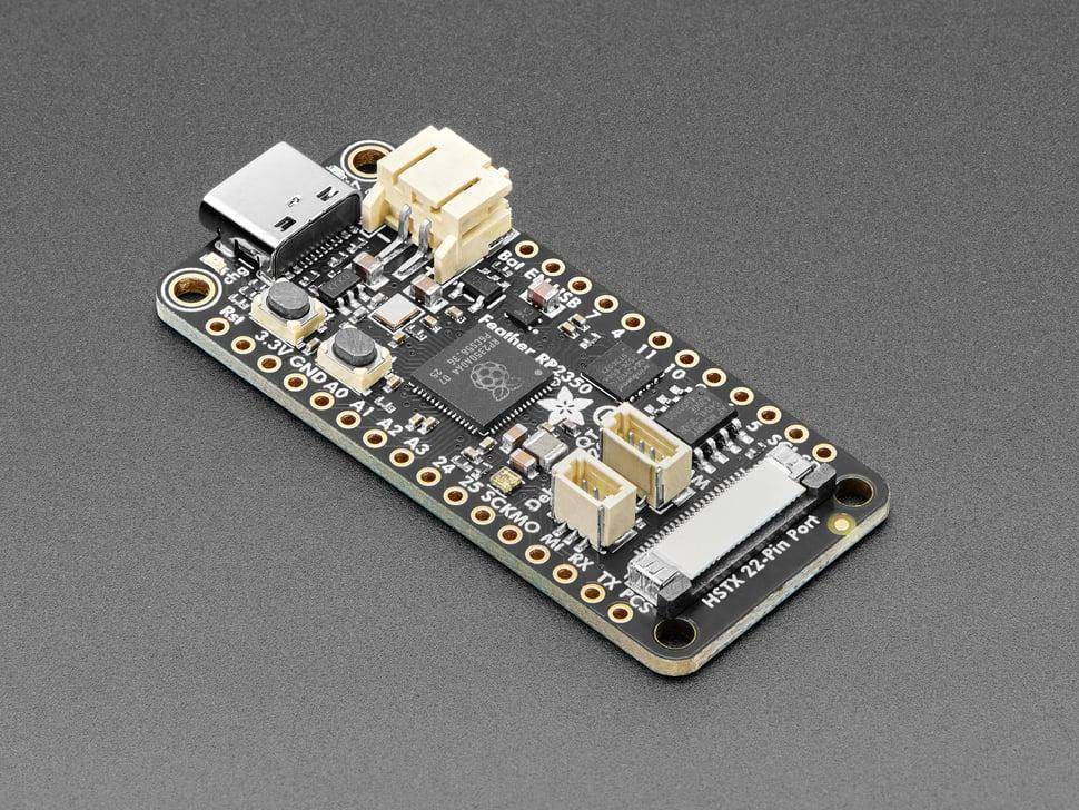 Adafruit Feather RP2350 HSTX-Port, 8 MB PSRAM, 8 MB Flash, Cortex-M33, USB-C, STEMMA QT, 3,3 V
