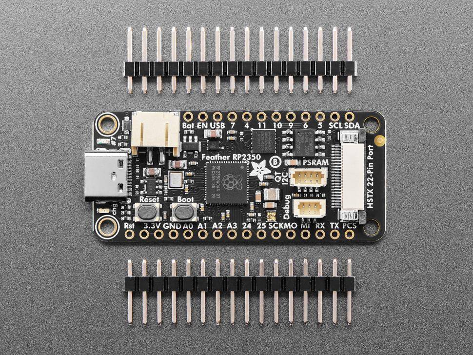 Adafruit Feather RP2350 HSTX-Port, 8 MB PSRAM, 8 MB Flash, Cortex-M33, USB-C, STEMMA QT, 3,3 V