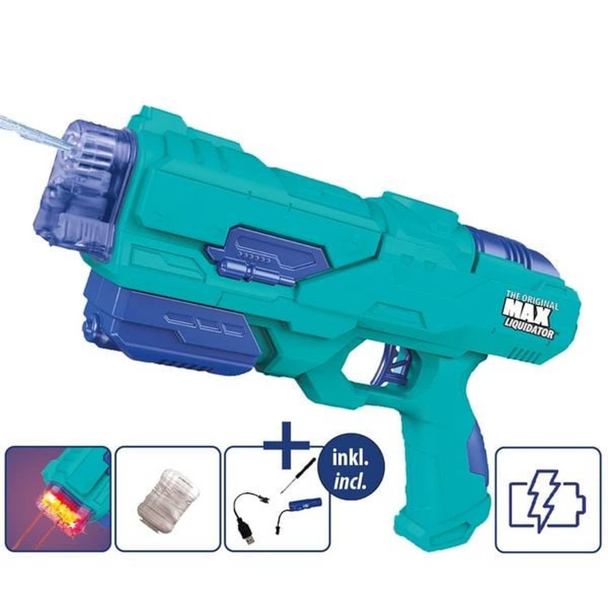 Wasserpistole elektrisch Wasserspritze Happy People MAX Liquidator 27,5cm blau