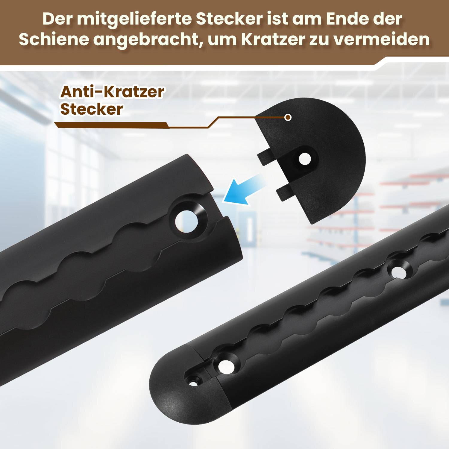 2x1.5m Zurrschienen, Transportsicherung, Light Aluschiene, mit Zurröse schwarz