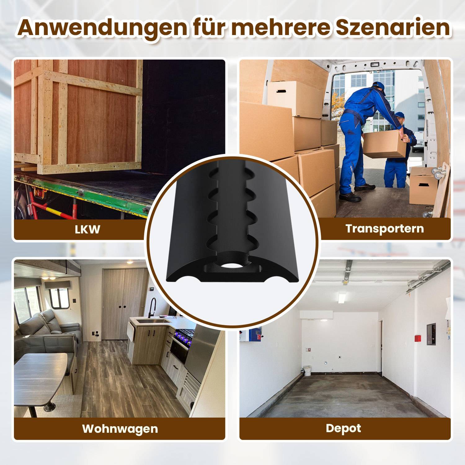 2x1.5m Zurrschienen, Transportsicherung, Light Aluschiene, mit Zurröse schwarz
