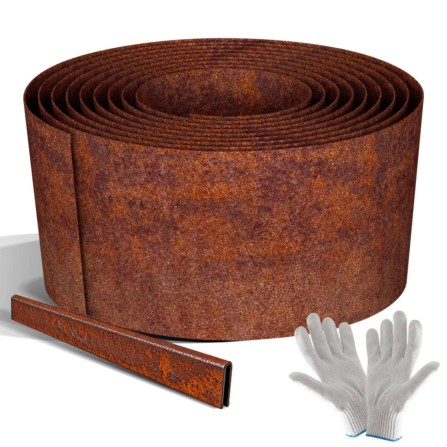Rasenkante 15 cm x 15 m Trennrand Beet Zaun Flexibel Pflanzenschutz Garten Einfassung Rost