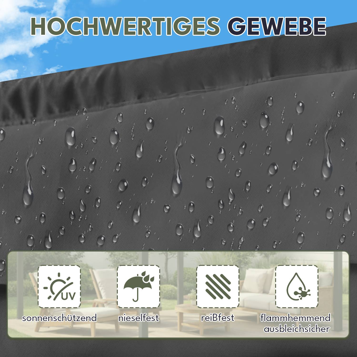 Pergola Gartenpavillon Terrassenueberdachung Sonnenschutz Garten Anthrazit 3 x 3 m