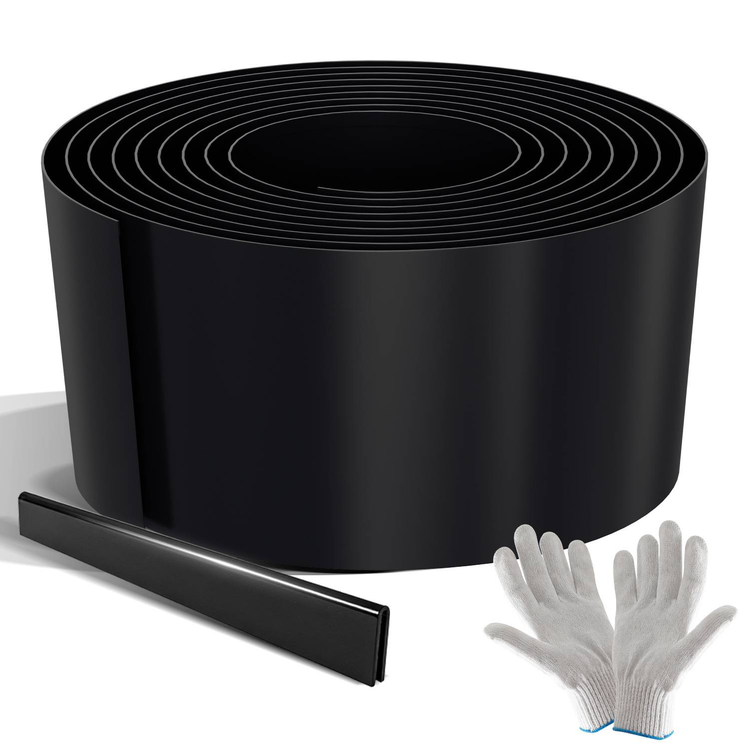 Rasenkante 15 cm x 15 m Trennrand Beet Zaun Flexibel Pflanzenschutz Garten Einfassung Schwarz
