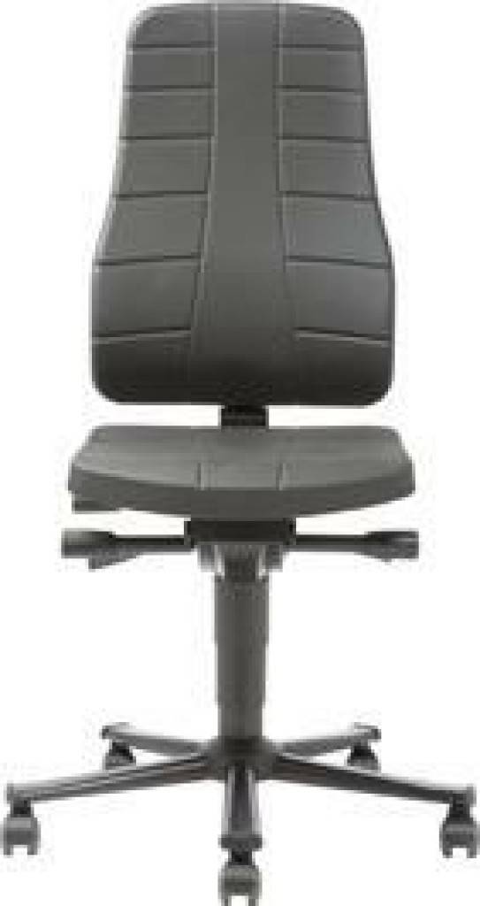 Arbeitsstuhl Modell All-In-One 2 Sitzpolster ergonomisch geformt Rückenlehne ergonomisch geformt, extrahoch Stahlbauteile schwarz beschichte