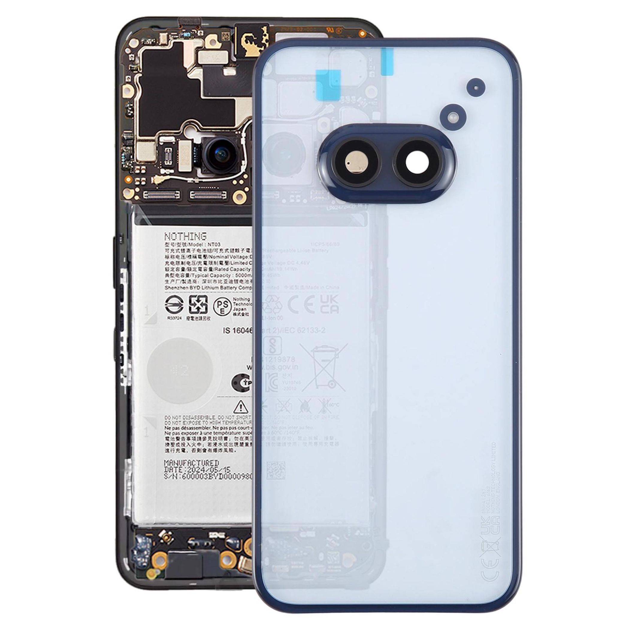 Backcover Kamera Rahmen Akkudeckel für Nothing Phone 2a Plus Blau
