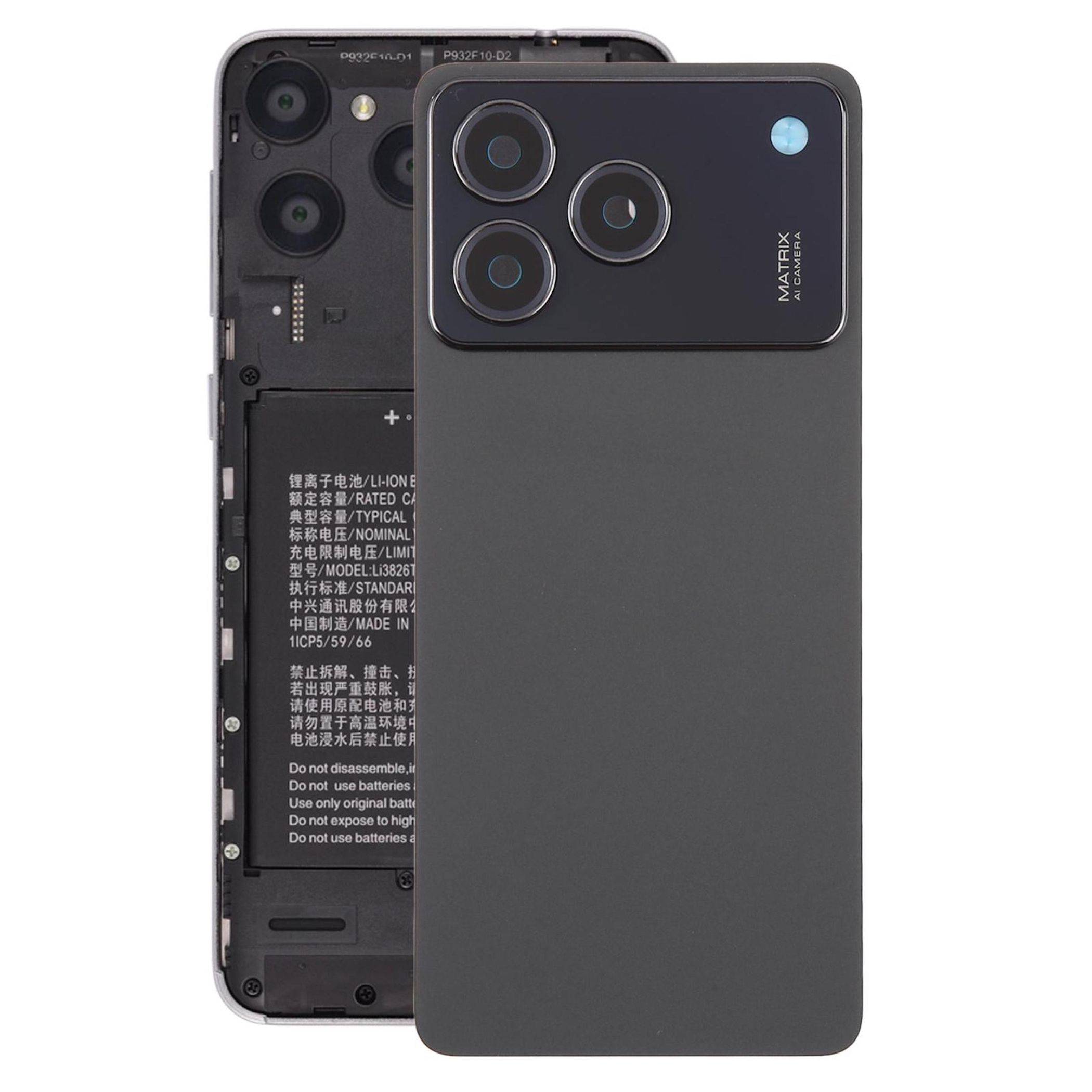 Backcover Kamera Rahmen Akkudeckel für ZTE Blade A76 4G Schwarz