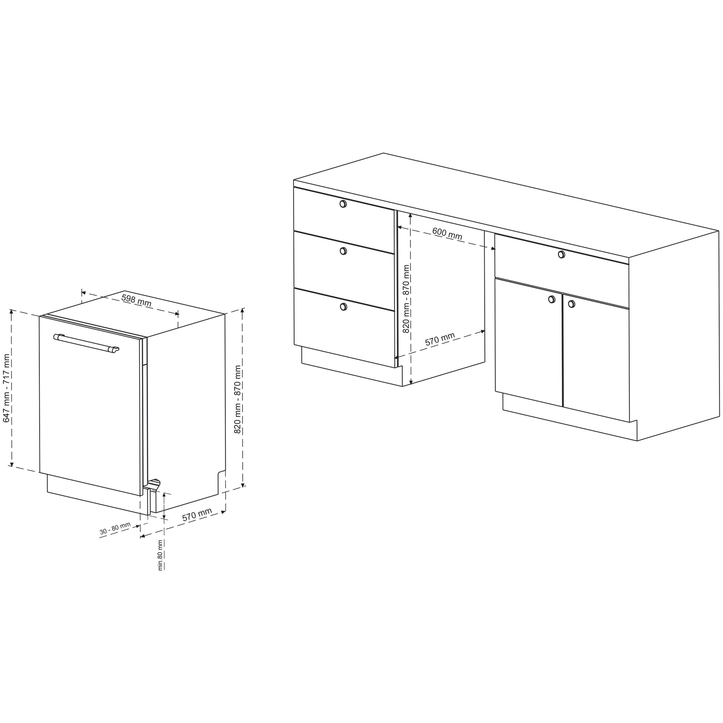 Telefunken Geschirrspüler 60 cm vollintegrierbar | Einbau Spülmaschine | 14 Gedecke | 9 Programme | AquaStop | GEV6014A