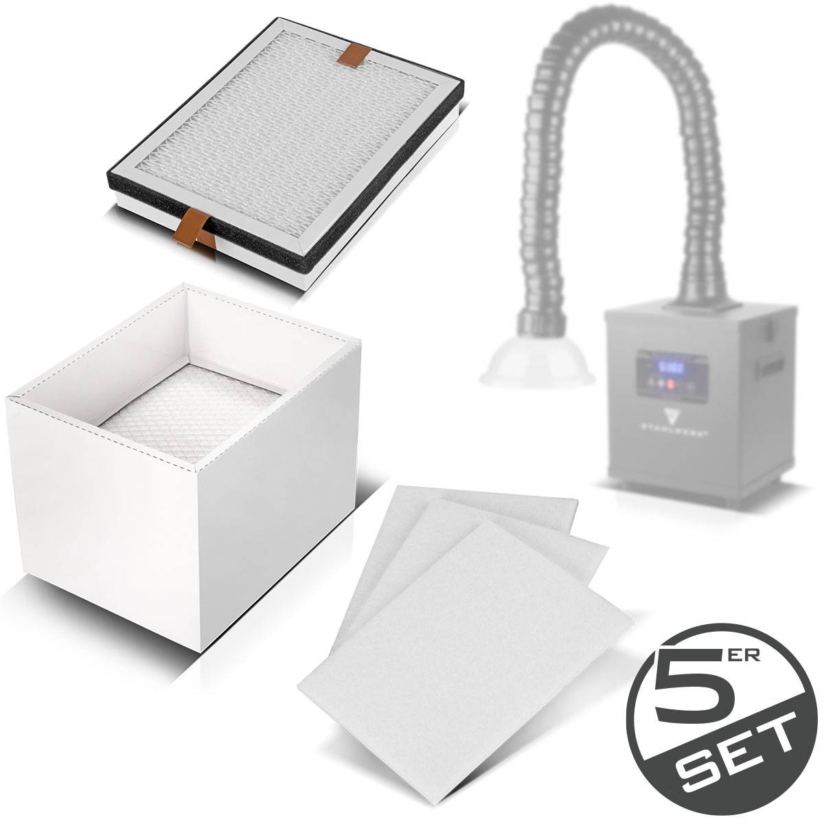 STAHLWERK Filterset Absaugung 3 Vorfilter HEPA H13 Aktivkohlefilter