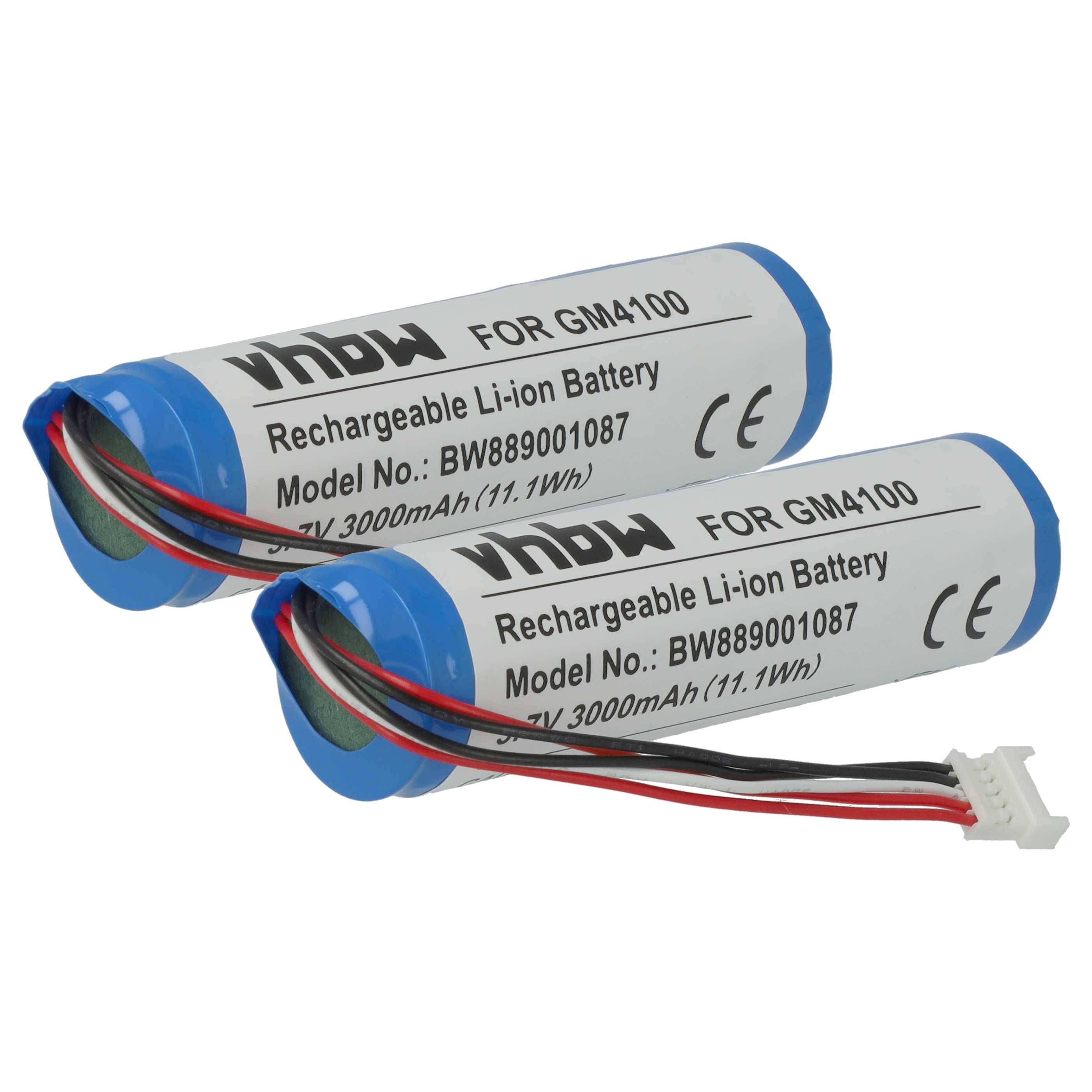 vhbw 2x Akku kompatibel mit Datalogic Gryphon GBT4430, GBT4400, GM4100, GM4100-BK-910 Barcodescanner POS (3000 mAh, 3,7 V, Li-Ion)