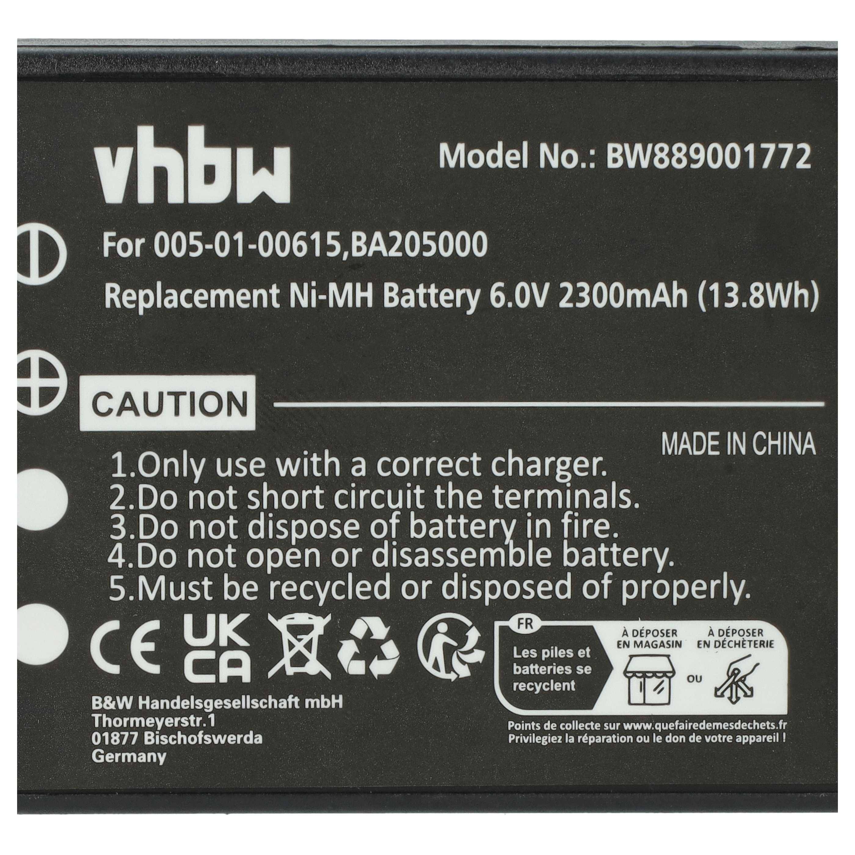 vhbw 10x Akku kompatibel mit Putzmeister Linus 6, Technos Industrie-Funkfernsteuerung Fernbedienung (2300 mAh, 6 V, NiMH) - Schwarz