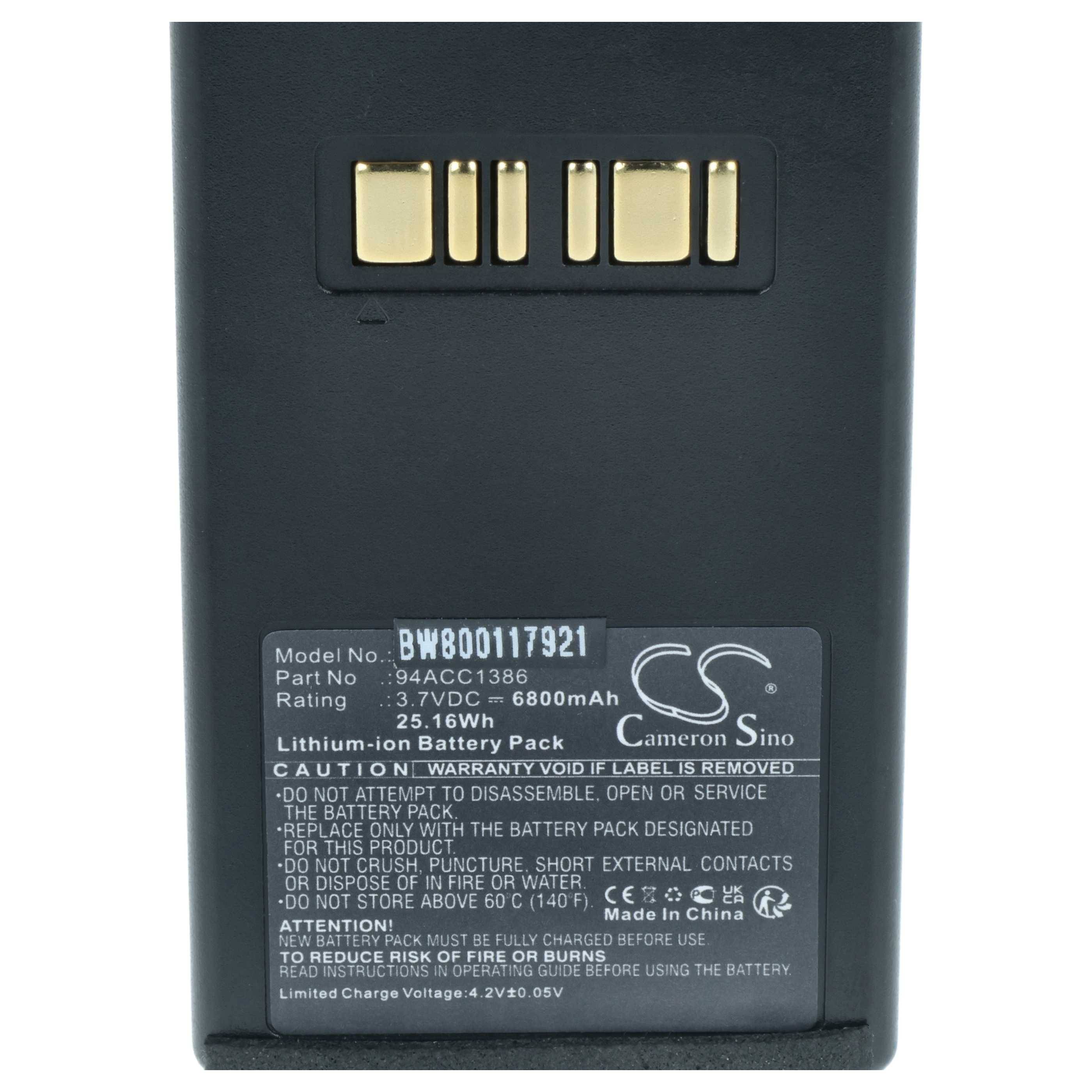 vhbw 2x Akku Ersatz für Datalogic 94ACC1386, BT-26, BT-10 für Barcodescanner POS (6800 mAh, 3,7 V, Li-Ion)