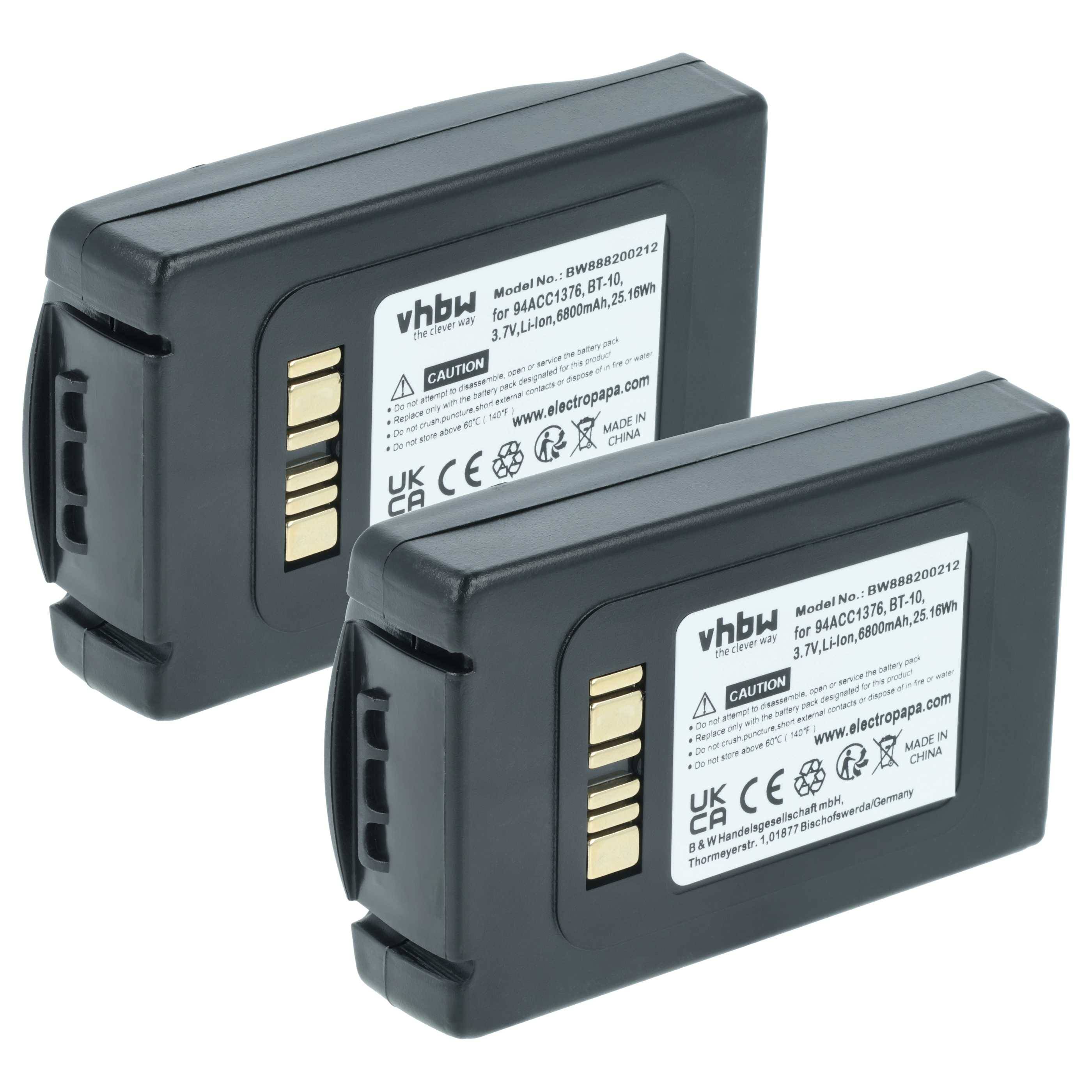 vhbw 2x Akku kompatibel mit Datalogic ELF | Barcodescanner POS (6800 mAh, 3,7 V, Li-Ion)