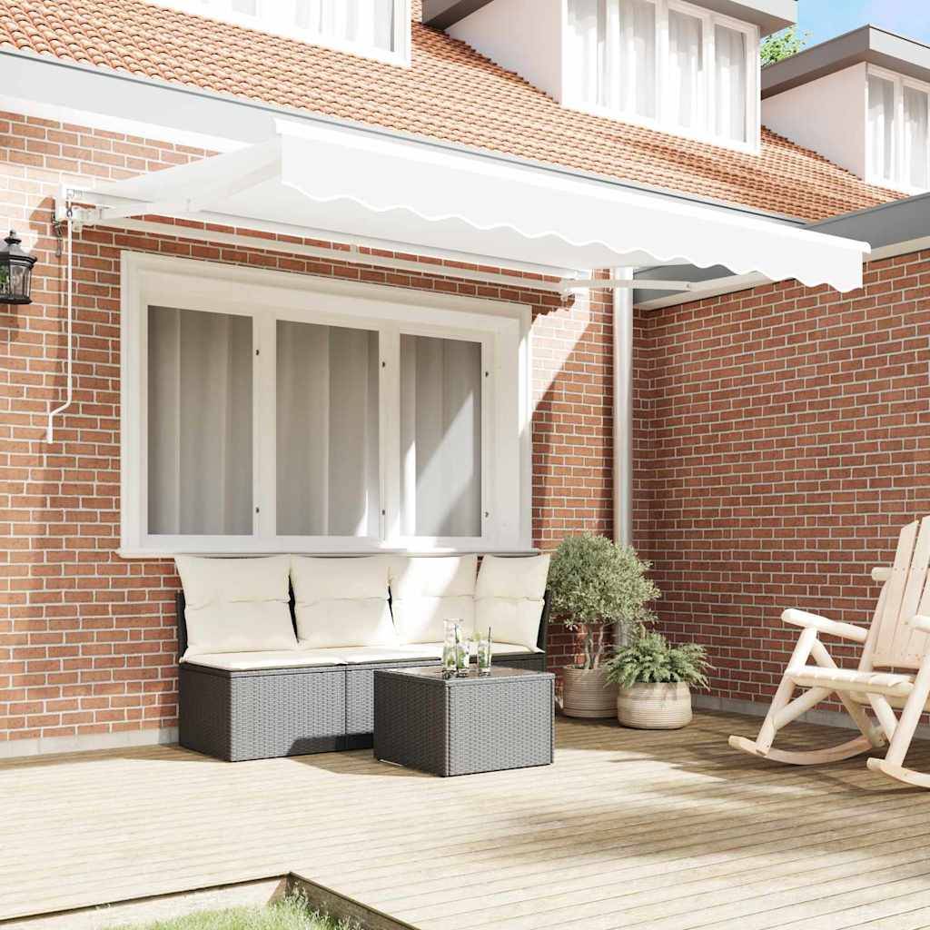 vidaXL Markisenrahmen Weiß 350 x 200 cm Polyester mit PU-Beschichtung