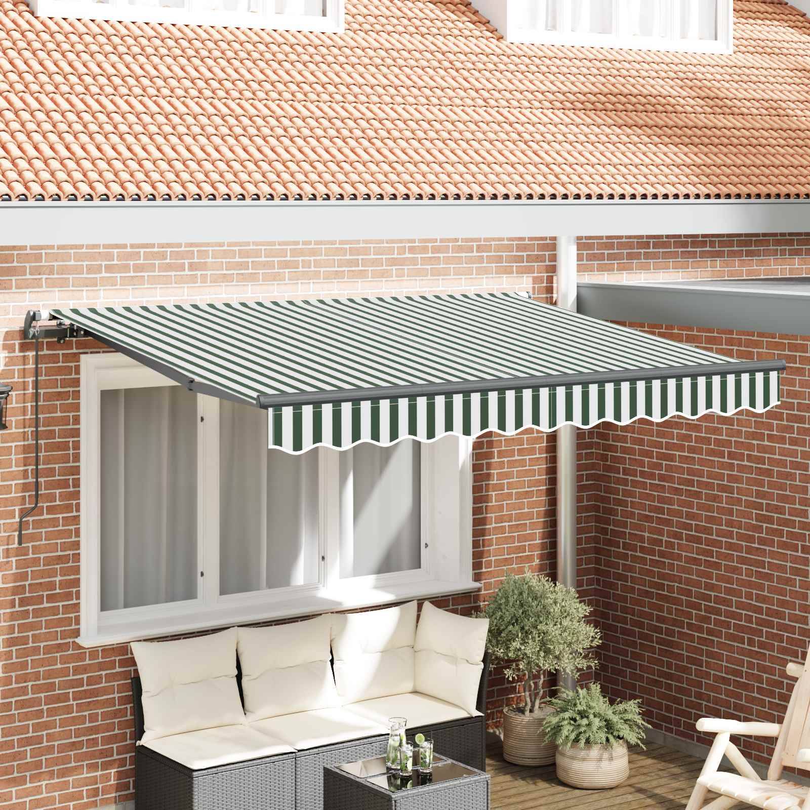 vidaXL Einziehbare Markise Grün 350 x 200 cm Stoff